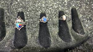 lot 44 image: Lot of 3 Rings with Stone Inlays