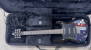 lot 48 image: Electric Guitar with American Flag Design Limited Edition Comes with amp ��see pictures for better look Appears new Still has protective film on accents