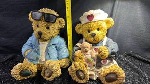 lot 74 image: Teddy Bear Figurines Lot 2 Large 10