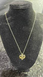 lot 78 image: Sterling silver Love Heart Pendant Necklace