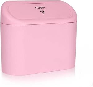 lot 57714 image: NEW 1 Liter Car Trash Can Garbage Organizer Car Trash Can With Lid PINK