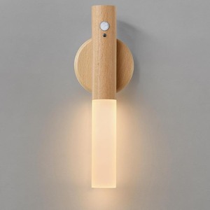 lot 59811 image: NEW Battery Operated Wall Sconce Motion Sensor Night Light Magnetic Wall Light Rechargeable Wall Sconce, Peel and Stick ASH
