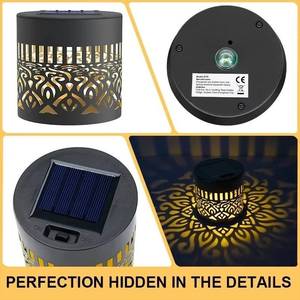 lot 59817 image: NEW Outdoor Waterproof Solar Wall Light Hollow Iron Fence Sconce Photocell 1 Ea Iron SINGLE LIGHT