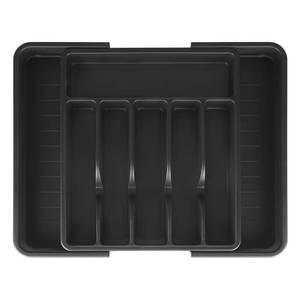 lot 59832 image: NEW Silverware Drawer Organizer, Expandable Utensil Tray BPA Free BLACK