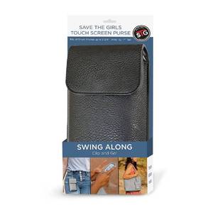 lot 65919 image: NEW Save the Girls Swing Along Touch Screen Purse BLACK (RETAIL $37.00)