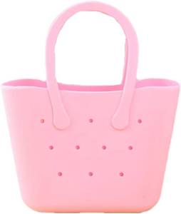 lot 65923 image: NEW SMALL Mini Beach Bag Waterproof Washable Tip Proof Durable Open Tote Bag Tote for Beach, Pool, Boat, Sports Tote Bags Luggage (Pink)