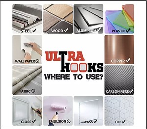 lot 65935 image: SFIXX 25-Piece Reusable Ultra Hooks Set Damage-Free Wall Hangers