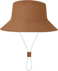 lot 65940 image: Sea Zaela Baby Sun Hat Toddler Bucket Hats Summer Sun Protective Kids Beach Hats Wide Brim Outdoor Camping Hat for Boys Girls Caramel 6-12 Months