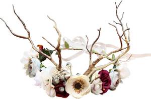 lot 67488 image: Floral Crown Adjustable Flower Headband Headpiece Halo Bridal  for Halloween Renaissance Wedding Costume Party Bridal Shower Cosplay Prom Photo Props