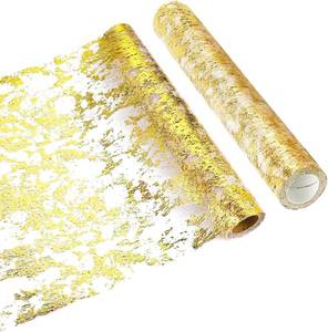 lot 67492 image: TuTuYa Gold Table Runner, 2PCS 9ftx11in Gold Metallic Table Runner, Sequin Glitter Foil Mesh Table Runner Decorations Ideal for Party, Christmas, Wedding, Birthday, Holiday