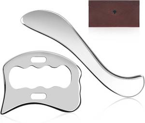 lot 67497 image: Guasha Massage Tool, Used for Back, Neck,Shoulder, Gua sha Tool  Grade Stainless Steel Scraping Tool for Soft Tissue Upgrade Physical Therapy Stuff SSquare Shaped