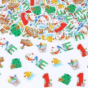 lot 67503 image: Jollyboom 200Pcs Fishing Confetti, Ofishally One Birthday Decorations Confetti Fish 1st Birthday Confetti Double-sided Printing for Boy Summer Fisherman Theme 1st Birthday Party