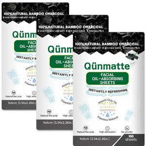 lot 67509 image: Blotting Paper for Oily Skin,Makeup Oil Absorbing Sheets for Face, Natural Bamboo Charcoal Facial Oil Blotter,Individual Premium Oily Face Oil Control Paper,Travel Size Oil Absorbent Pads for Face