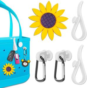 lot 67522 image: Hikkcos 5 Pcs Hooks Accessories for Bogg Bag, Insert Charms Carabiner Keychain Key Holder