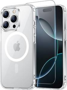 lot 67538 image: for iPhone 16 Pro Case with Screen Protector Clear  Compatible with Magsafe, Anti-Yellowing, Military-Grade Protection, Shockproof Slim Magnetic Phone Case,6.3