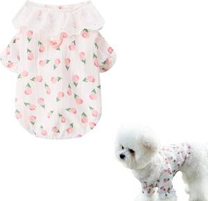 lot 67540 image: Dog Tupli Pattern Shirt with D Ring Dog Floral Clothes for Small Dog Girl Puppy Cat Cute Lightweight Breathable, PK, XL