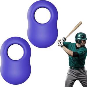 lot 67542 image: 2 Pack & 2 Size Baseball Thumb Guard for Pro Batters, Hitter Training Aid, Thumb Guard & Batting Grip - Reduce Bat Sting - Blue