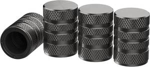 lot 67544 image: Tire Valve Stem Caps - 4 Pack - Heavy Duty - Anodized Aluminum - Corrosion Resistant - Cars Trucks Motorcycles SUVs and Bikes - Universal knurling Barrel Designed stem caps by Vexzu (Gray)