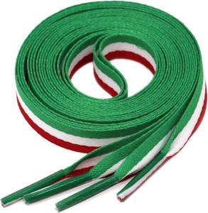 lot 67550 image: YJRVFINE Colored Flat Shoe Laces Wide Block Color Shoelaces for Sneakers  1 Pair, 10mm, 12 Stripe Colors, 28-59, Men & Women