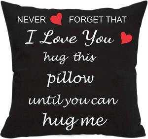 lot 67552 image: Anrkets Two Sided Printing Lover Pillow Cover I Love You Hug This Pillow Until You Can Hug Me, Valentines Day Birthday Gifts for Girlfriend Cotton Linen Square Decorative Waist Pillowcase 18x 18
