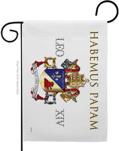 lot 67563 image: Coat of Arms Garden Flag Memorabilia Decor Religious Yard Sign Picture Print Habemus Papam Decorations American Papal Poster Vatican Canvas Roman Tapestry Catholic Gifts Made in USA