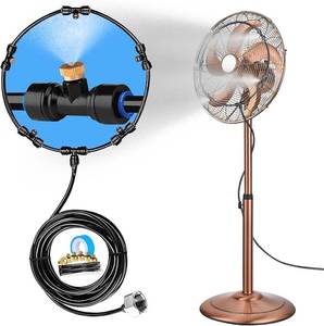 lot 67564 image: Misting Fan Kit for Outside For all Outdoor Fans,With 16.4FT(5M) Mister Hose 5 Brass Mist Nozzles Brass Adapter(34) Fan Misters System Perfect for Garden Barbecues,Patio Parties,Potluck