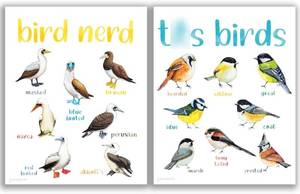 lot 67571 image: Nice Tits Bird Poster Set of 2 (8X10), Fowl Language Wall Art Inspirational Cancer Art Print Encouragement Gift for Cancer Survivors, Bird Lovers
