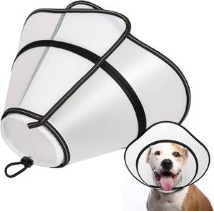 lot 67572 image: Dog Cone Soft Dog Cone Alternative After Surgery for Large Medium Small Size Dog Foldable Plastic Dog Recovery Neck Cone Collar Comfortable Dog Neuter Cone Alternatives XS