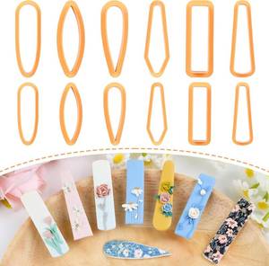 lot 67577 image: Puocaon Basic Polymer Clay Cutters - 12 Pcs Clay Cutters for Jewelry Making, Hair Clip Cutters, Barrettes, Long Oval Jewelry Cutters