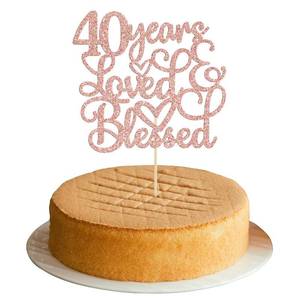 lot 67583 image: Gyufise 1Pc Rose Gold 40 Years Love Blessed Cake Topper 40th Anniversary Wedding Birthday Party Decoration for Forty Years Birthday Anniversary Party Cake Decoration