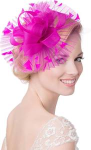 lot 67587 image: Kidukso Womens Fascinators Hats Tea Party Fascinator Hat Cocktail Party Derby Hats Headband Bridal Feather Mesh Headband