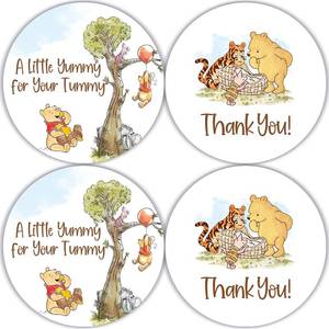 lot 67608 image: 80Pcs A Little Yummy for Your Tummy Honey Jar Stickers Thank You Labels, Bee Gender Reveal Stickers Decorations, Shower Sticker Birthday Party Decorations, 2 Inch