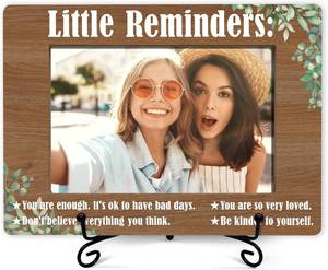 lot 67611 image: Inspirational Picture Frame, Motivational Gifts For Women, Office Gifts For Colleagues, Positive Affirmations Picture Frame, Little Reminders Photo Frame, Eucalyptus Wooden Photo Frame-16