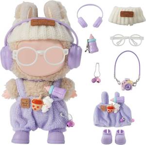 lot 67627 image: 8-Piece Set Dolls Clothes(NO Doll), 17cm Dolls Cute Outfit Accessories, Small Clothes Set for Doll, Gift for Women(Purple)
