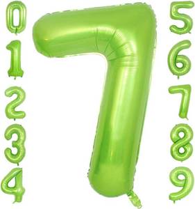 lot 67630 image: Green Foil Balloons Number 7, 42 inch