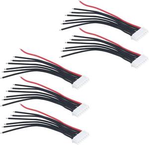 lot 67632 image: Antrader 3.9-inch JST-XH 6S Balance Plug Extension Cable Battery 22AWG Charging Wire for Li-Po Batteries, 22.2V, 5pcs