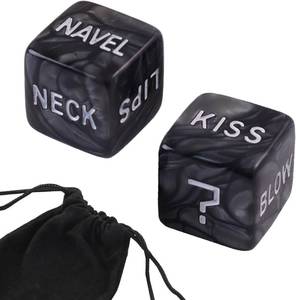 lot 67634 image: Romantic Naughty Dice Set for Adults Couple Funny Dice Couples Game for Anniversary Valentines Wedding Gift,Couple Game Choices,36 Ways to Play (Black)