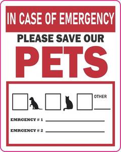 lot 67653 image: in Case of Emergency Pets Sticker,Home Safety,fire Prevention,pet fire Rescue Sticker, 5 x 4 INCH (Pack of 2)