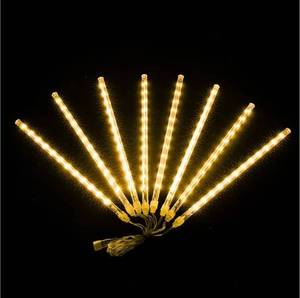 lot 8660 image: NEW Meteor Shower Led Lights 8 Tubes Waterproof. Total 10 ft SOFT WHITE