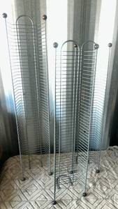 lot 24 image: Metal Wire Floor Rack with Arched Top Pair cd racks