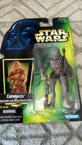 lot 44 image: Kenner Star Wars Power of the Force Chewbacca with Bowcaster and Heavy Blaster Rifle 1997