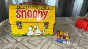 lot 71 image: Have Lunch with Snoopy Metal Lunch Box United Feature Syndicate 1968