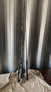 lot 123 image: Fishing Rod Lot 5 Rods with Reels Assorted