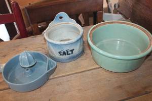 lot 3331 image: Antique Salt Crock and More