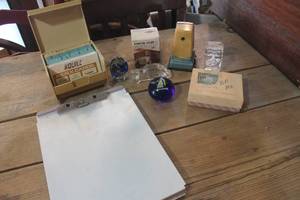lot 3353 image: Vintage Pencil Sharpener, Paperweights and More