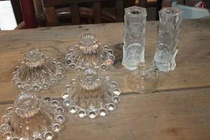lot 3365 image: Vintage Glass Candle Holders