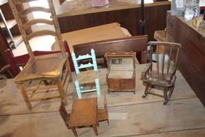 lot 3377 image: Vintage Toy Wood Rocker and More