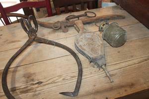 lot 3384 image: Antique Ice Tongs and More