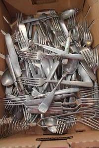 lot 3428 image: Flat of Vintage Misc. Silverware