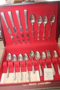 lot 3461 image: Vintage Silverware in Storage Box